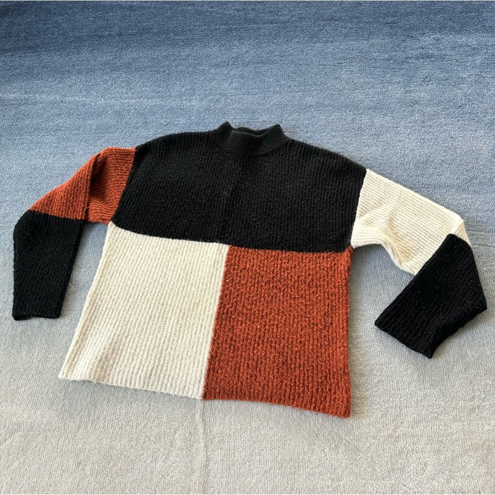 Abound Color Block Mock Neck Sweater